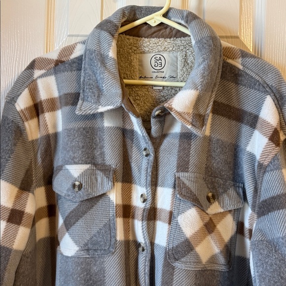 Women’s Sage Plaid flannel lined Button-Up Jacket size XL. - Picture 2 of 3